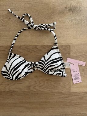 wild fable Black & White Zebra Triangle Bikini Top